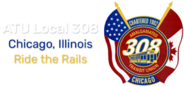 Amalgamated Transit Union Local 308 Chicago Illinois Ride the Rails logo